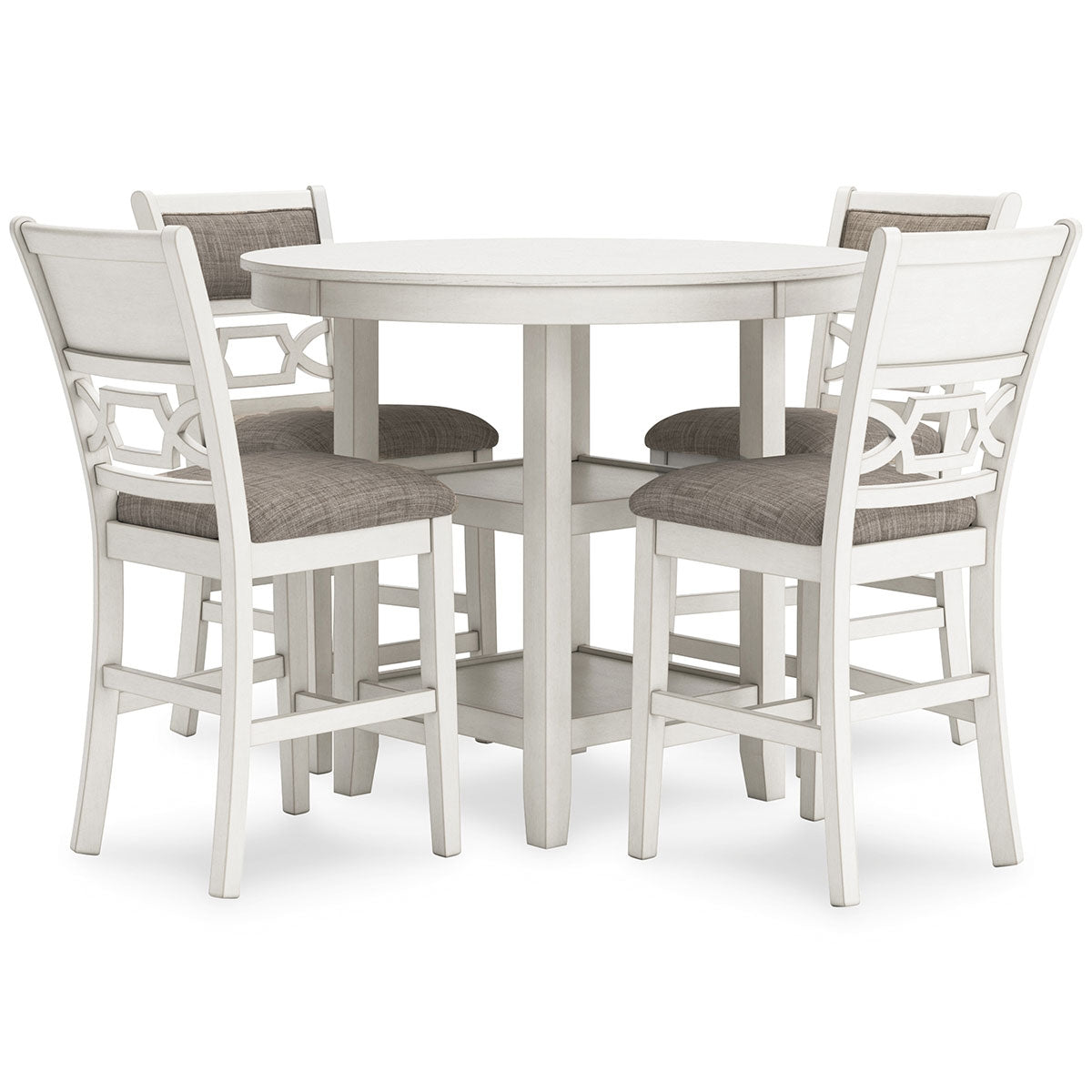 LUDWIG WHITE 5PC COUNTER DINING SET