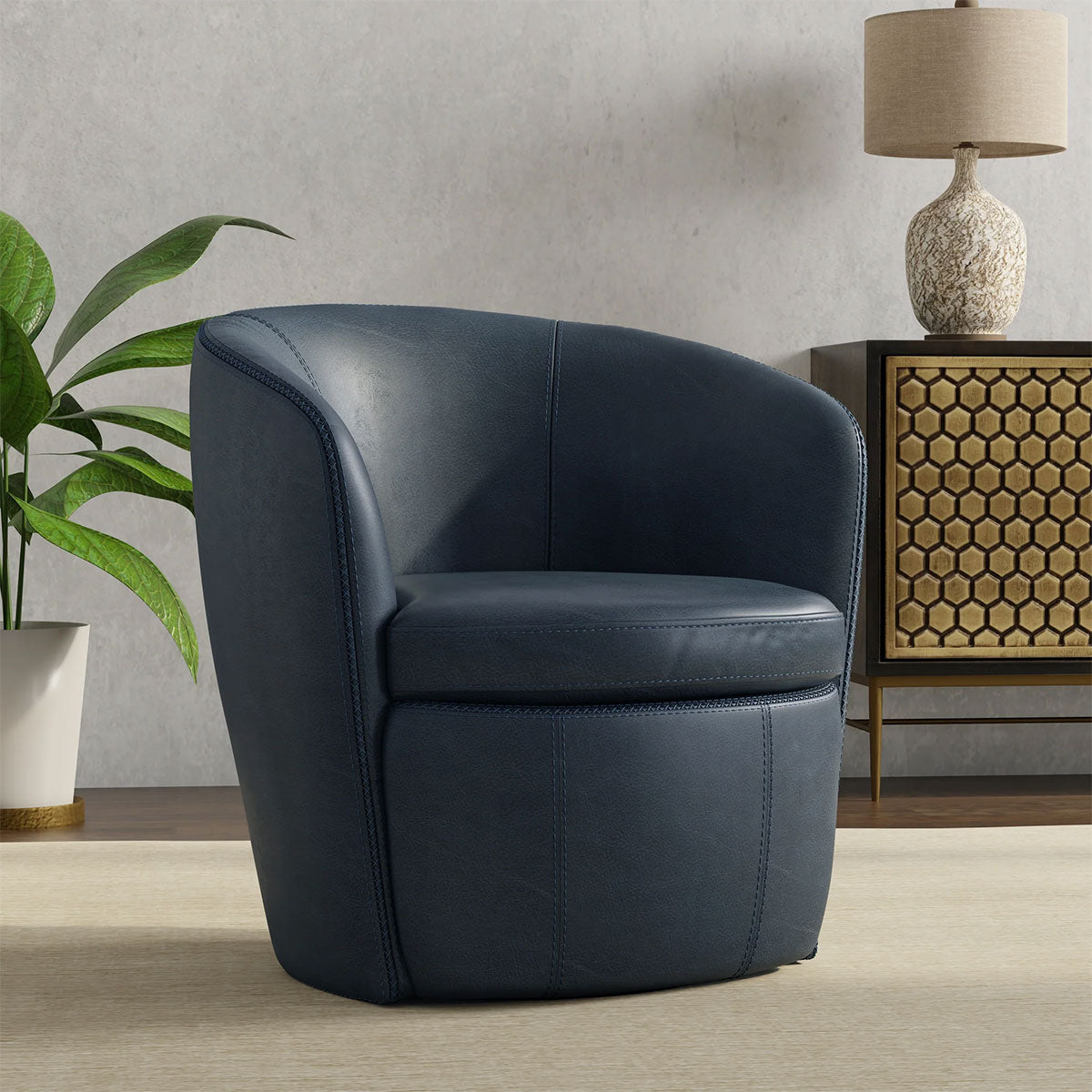 BAROLO LTHR SW CHAIR NAVY