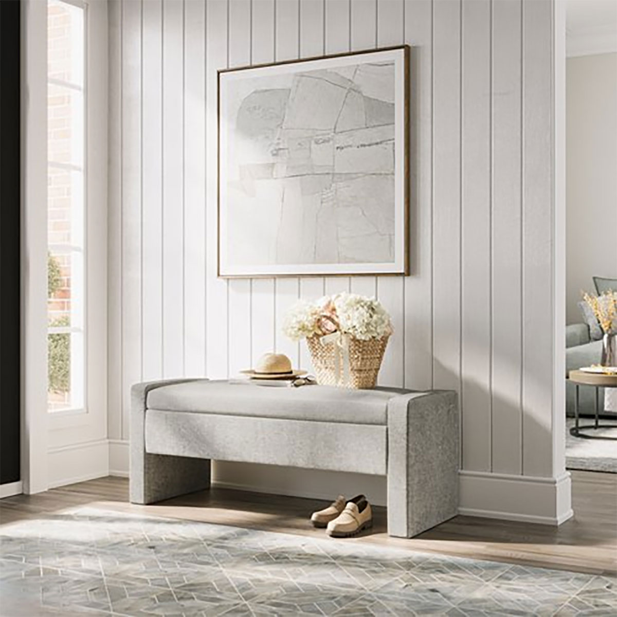 Braun Grey Storage Bench