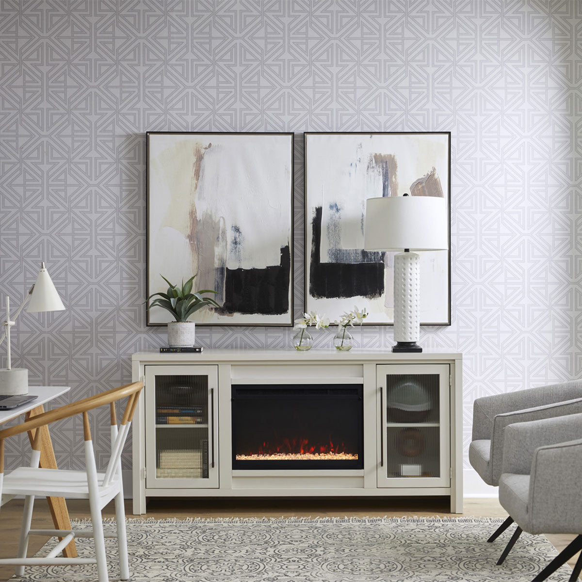 TATUM WHITE 66" FIREPLACE CONSOLE