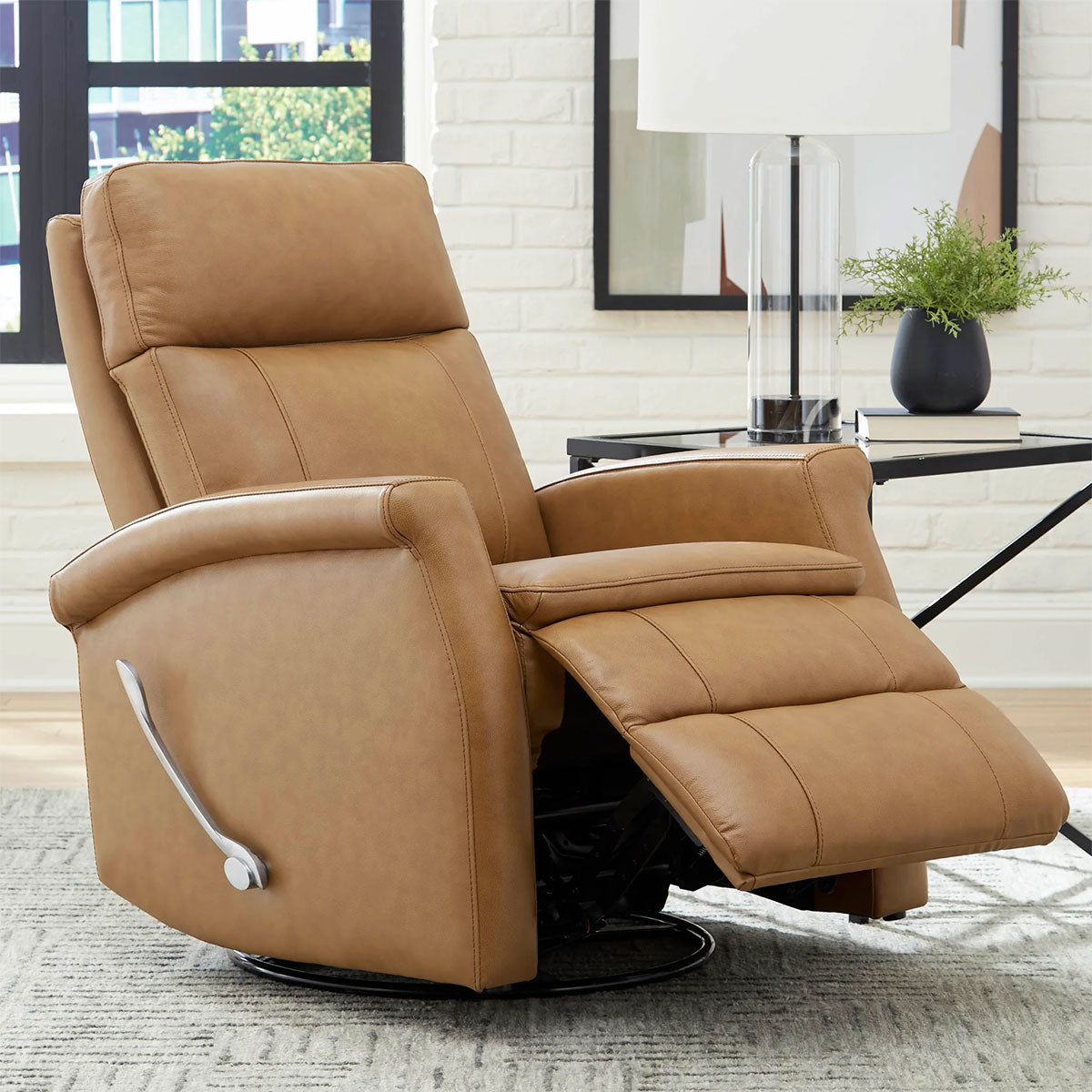 BRISTOL SWIVEL GLIDER RECLINER IN RUSSET