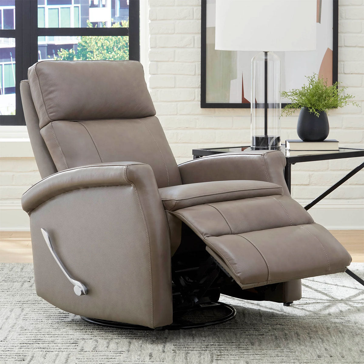 BRISTOL SWIVEL GLIDER RECLINER IN GRAY