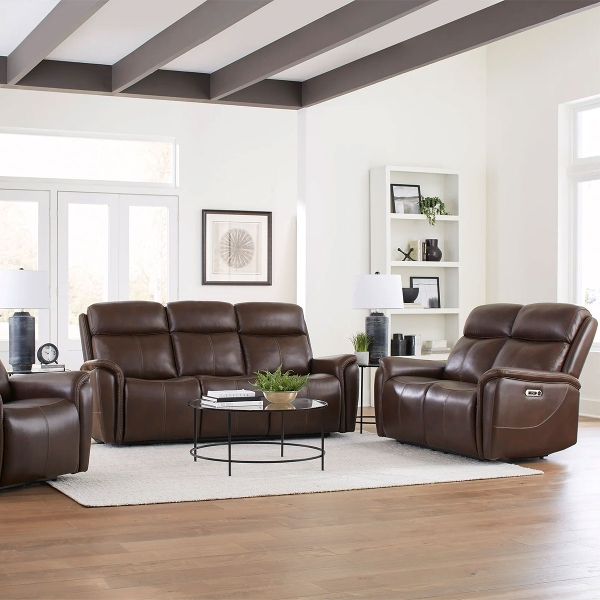 PLATINUM AUBURN SOFA W/POWER HEADREST