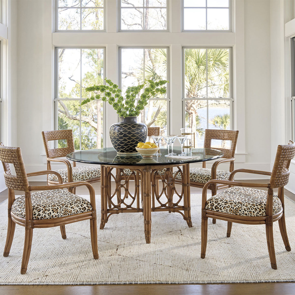 EMERALD BAY RATTAN 60" DINING TABLE