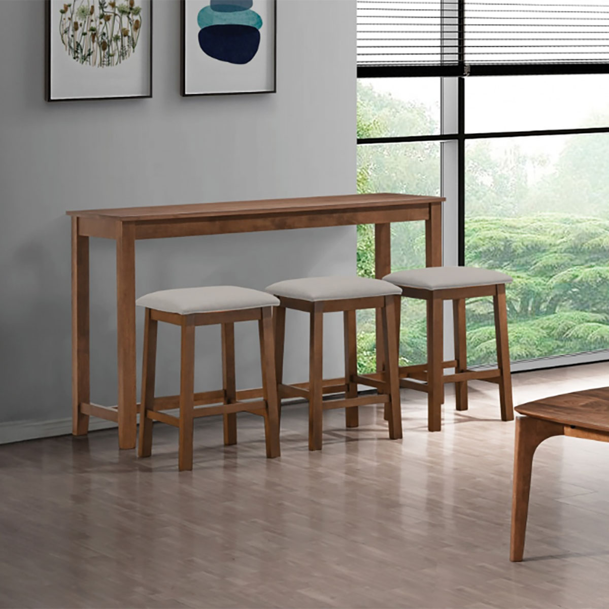 UPTOWN WALNUT TABLE W/STOOLS