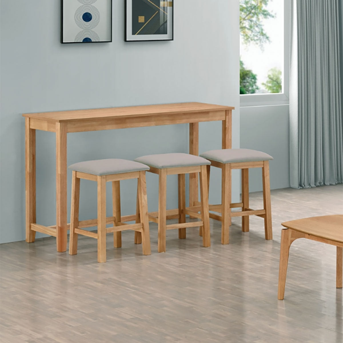 UPTOWN NATURAL TABLE W/STOOLS
