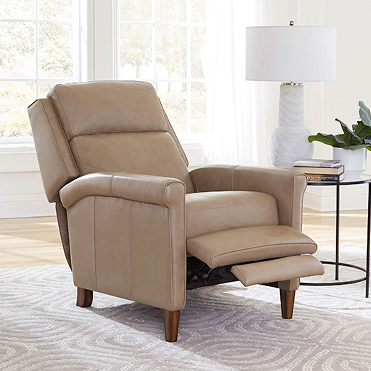 NORTHFIELD CREAM PUSHBACK LEATHER RECLINER
