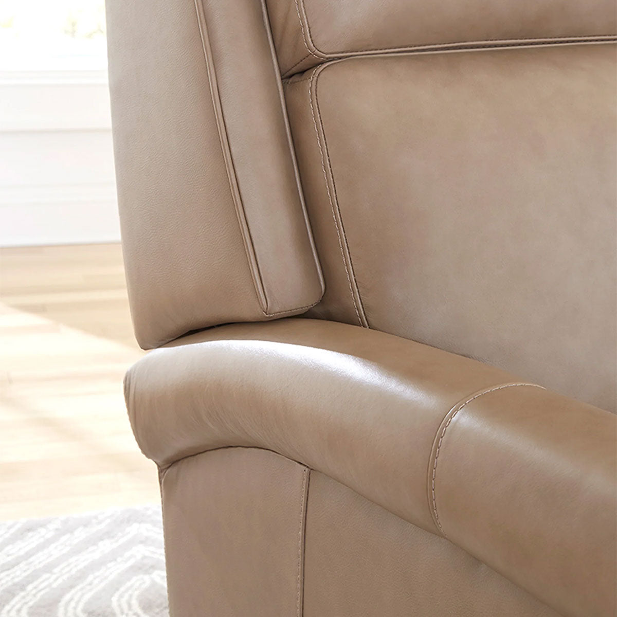 NORTHFIELD CREAM PUSHBACK LEATHER RECLINER