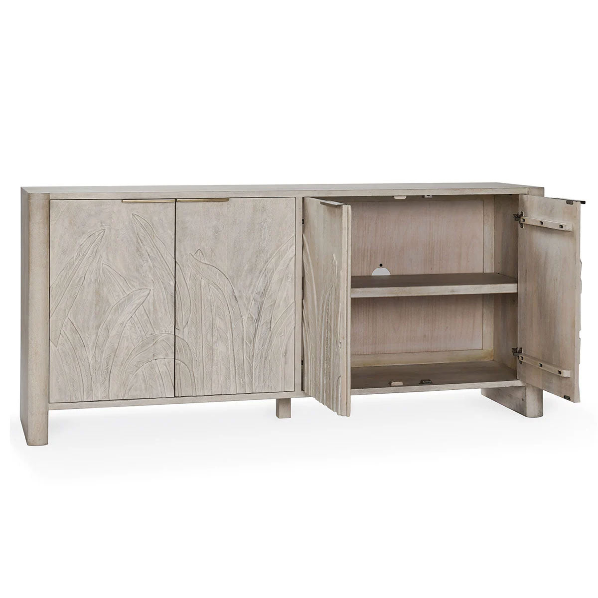 LEDRO WOOD 4 DR BUFFET WHITE WASH