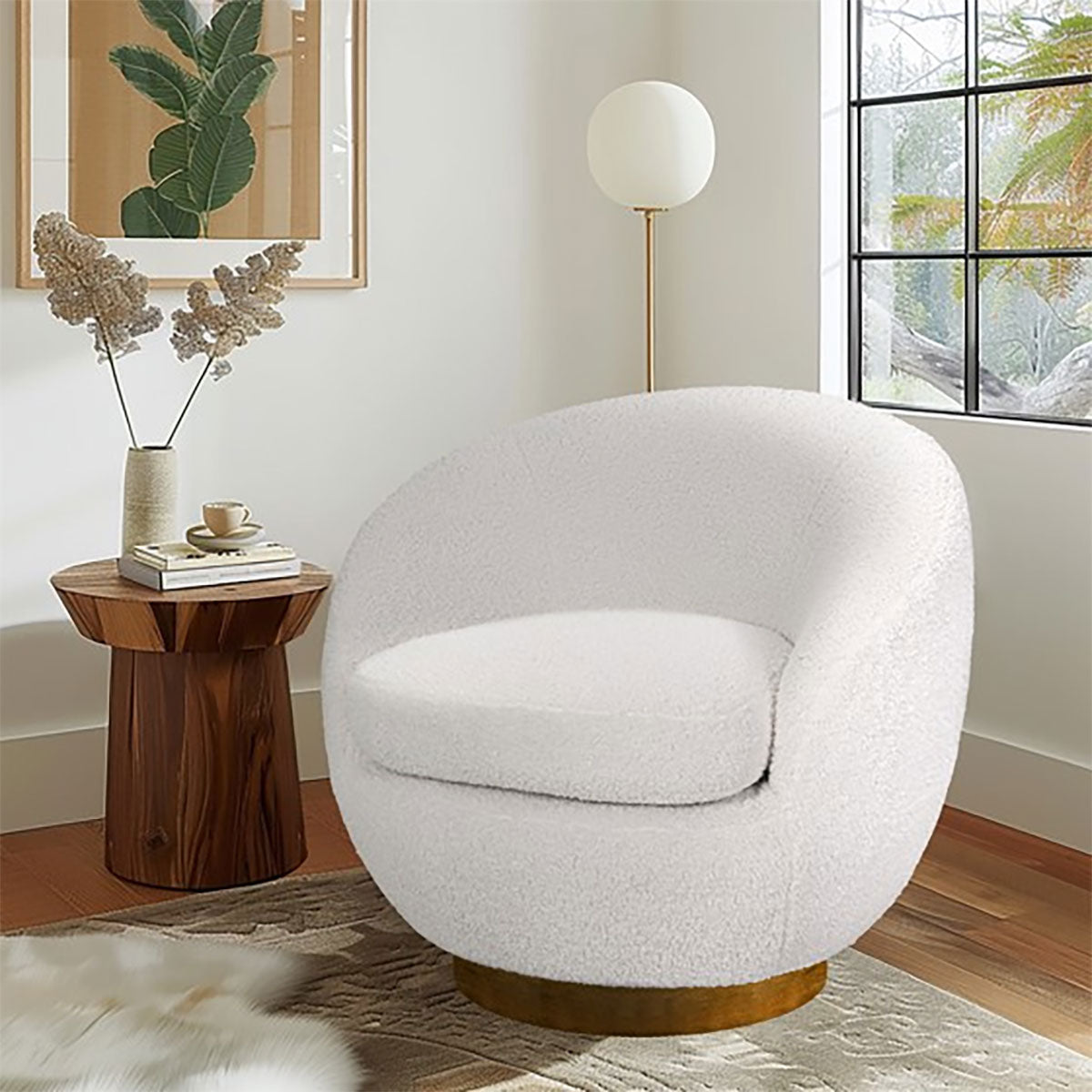JESSY SWIVEL CHAIR IN CREAM