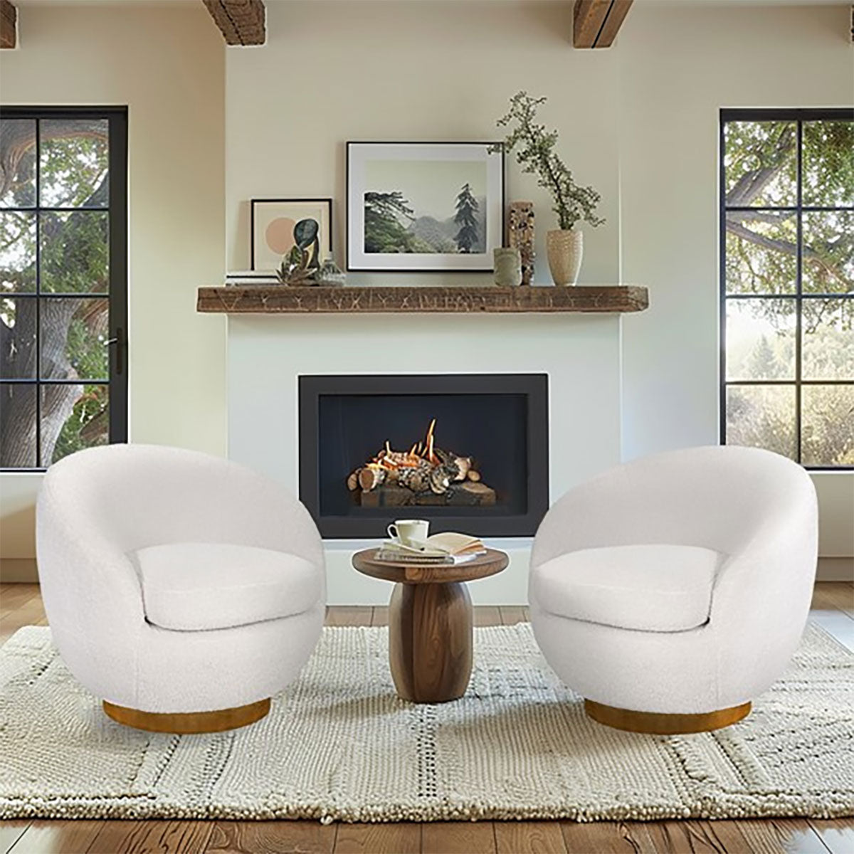 JESSY SWIVEL CHAIR IN CREAM