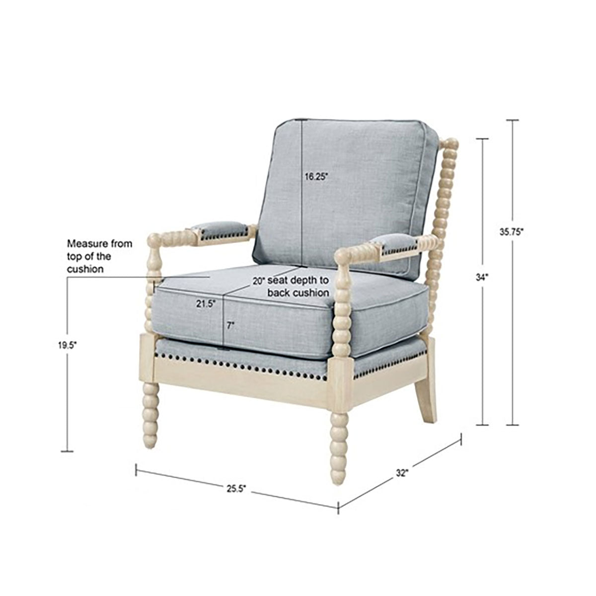 DONAHAN CHAIR IN BLUE/CREAM