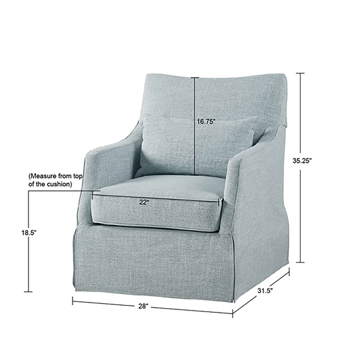 ENGLAND SKIRT SWIVEL CHAIR IN BLUE