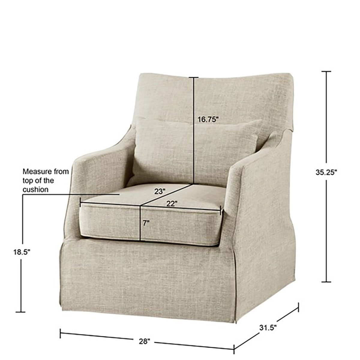 ENGLAND SKIRT SWIVEL CHAIR IN BEIGE