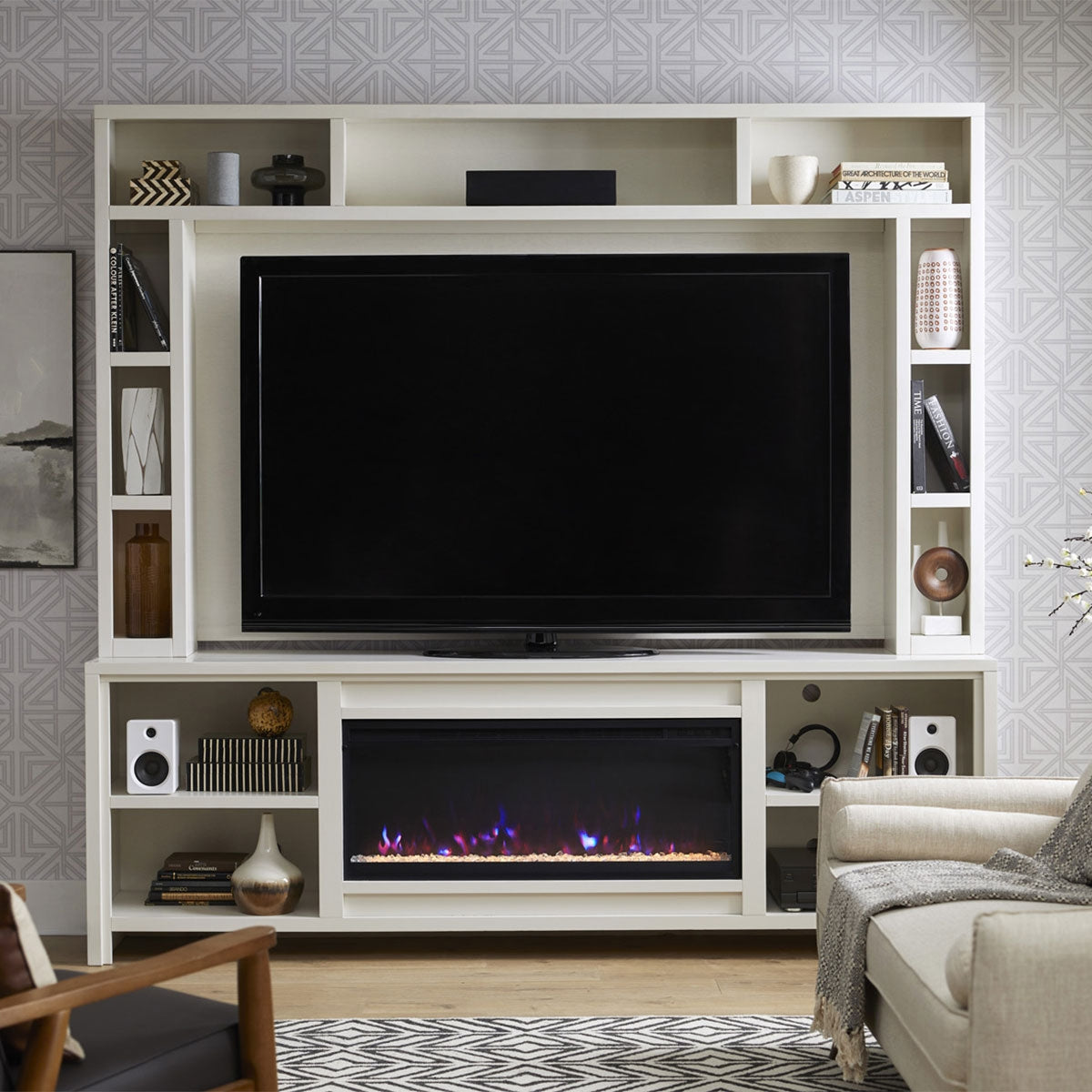 TATUM 96" WHITE ENTERTAINMENT