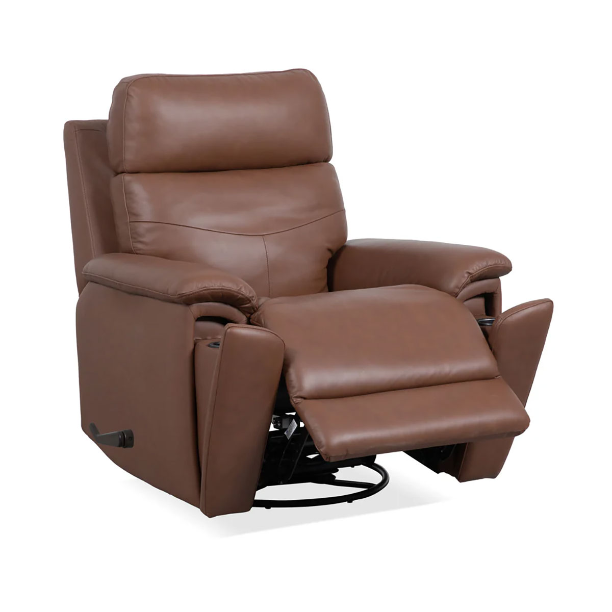 REFINED BROWN SWIVEL GLIDER RECLINER