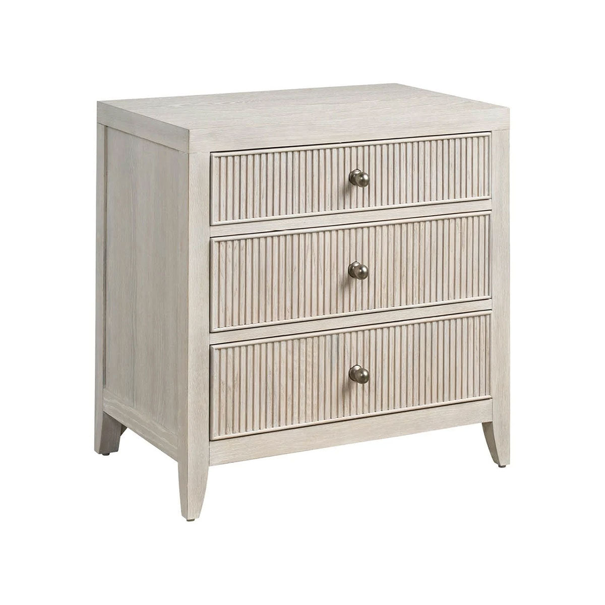 Carmen White 3 Drawer Nightstand