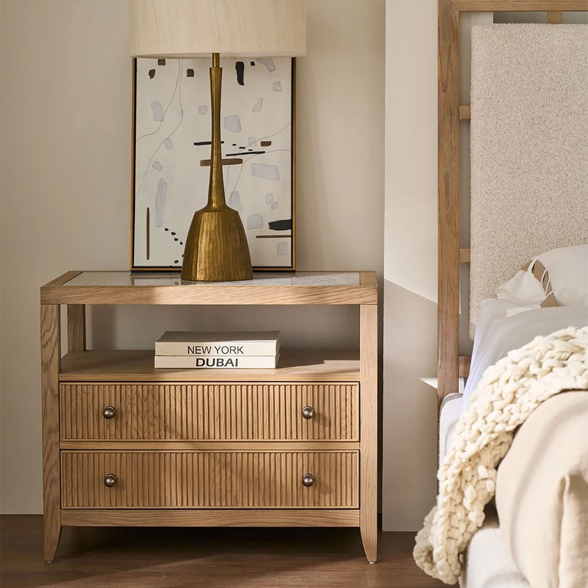 Carmen Tan Two Drawer Nightstand