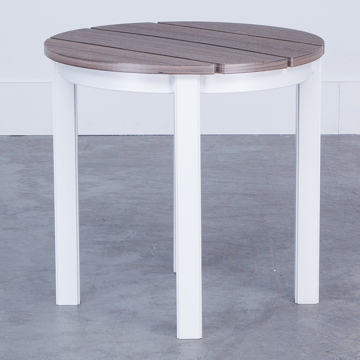 21" ROUND END TABLE W/RUSTIC TOP