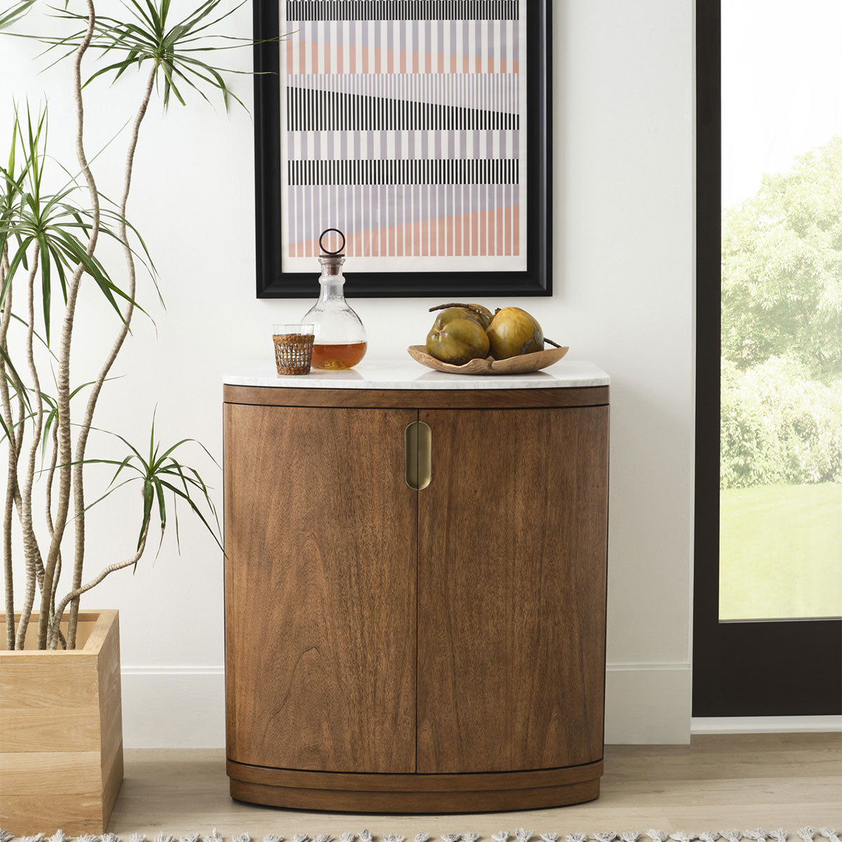 CADEN BAR CABINET W/MARBLE TOP