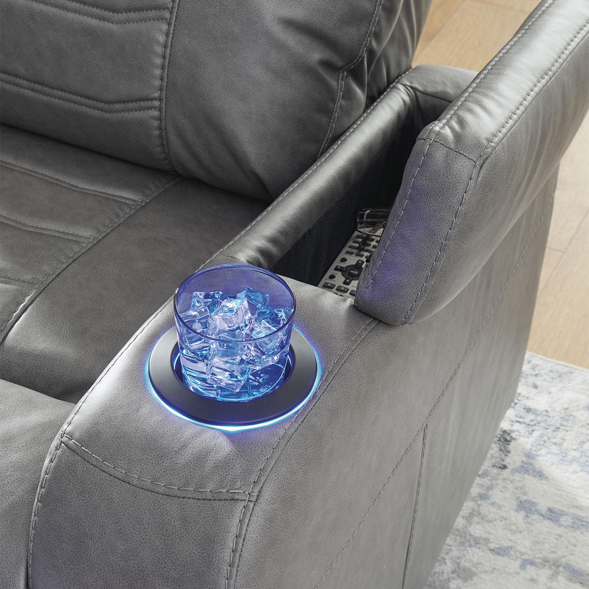 SCHOONER RECLINER W/POWER HEADREST IN SLATE
