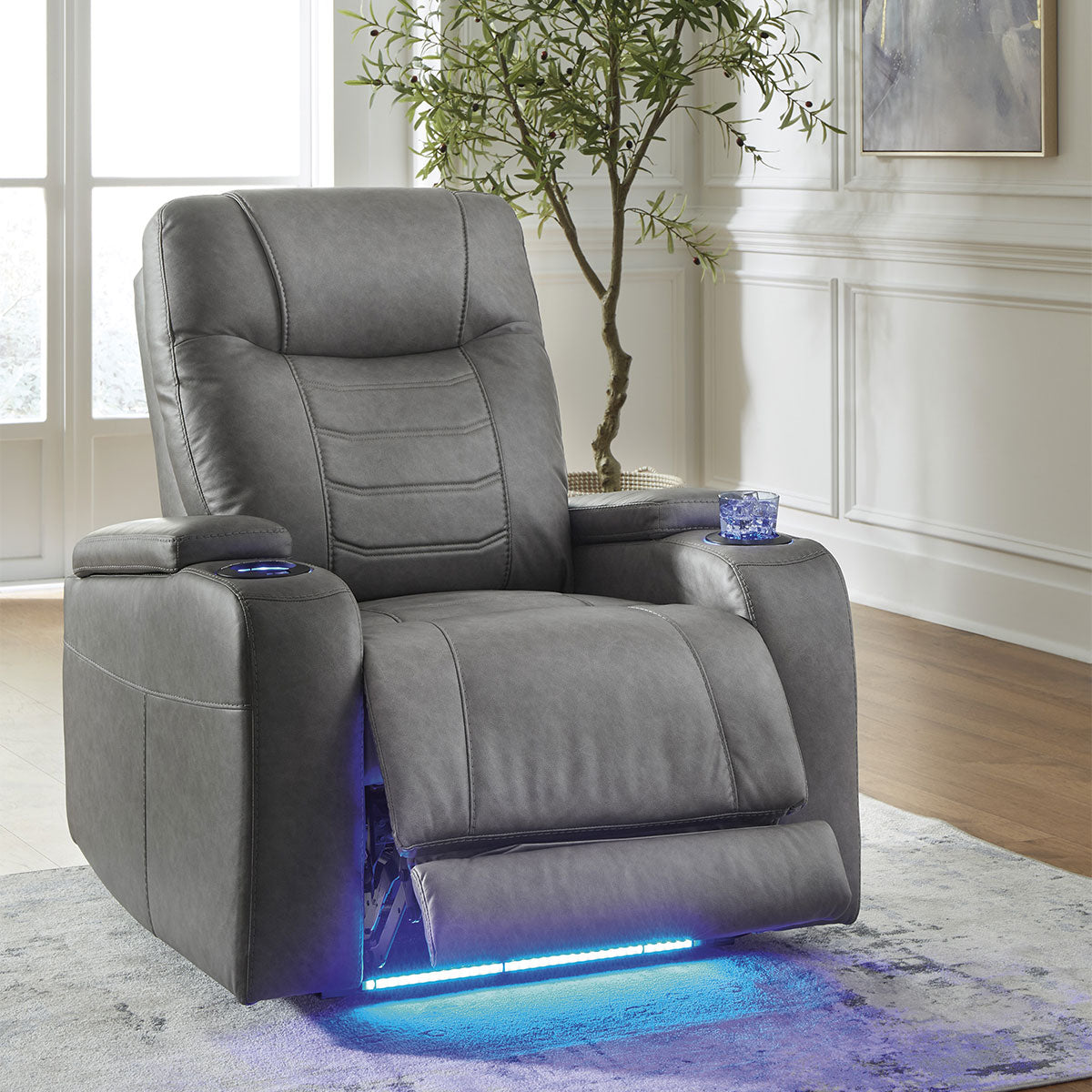SCHOONER RECLINER W/POWER HEADREST IN SLATE