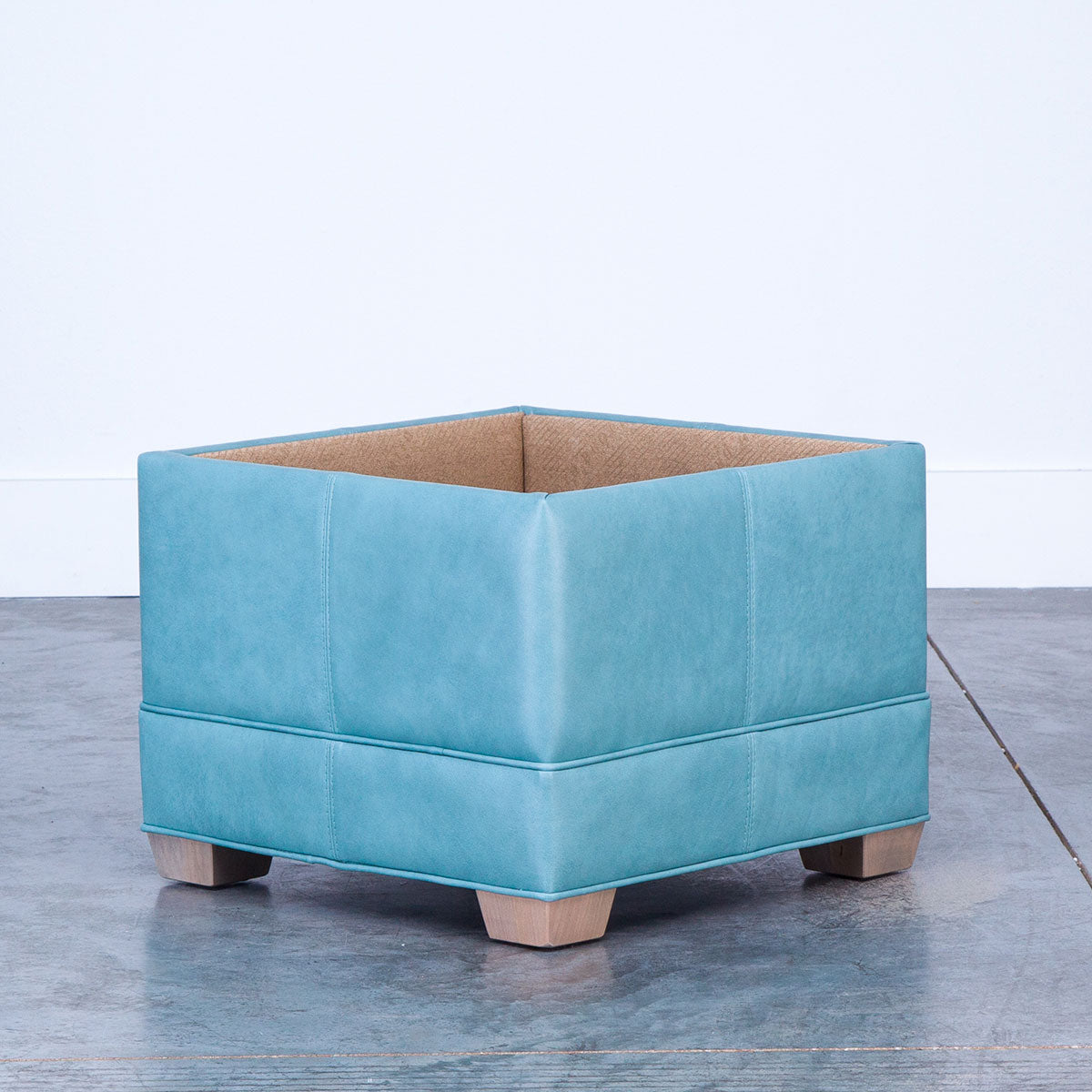 SQUARE STORAGE OTTOMAN W/TAPERED LEG