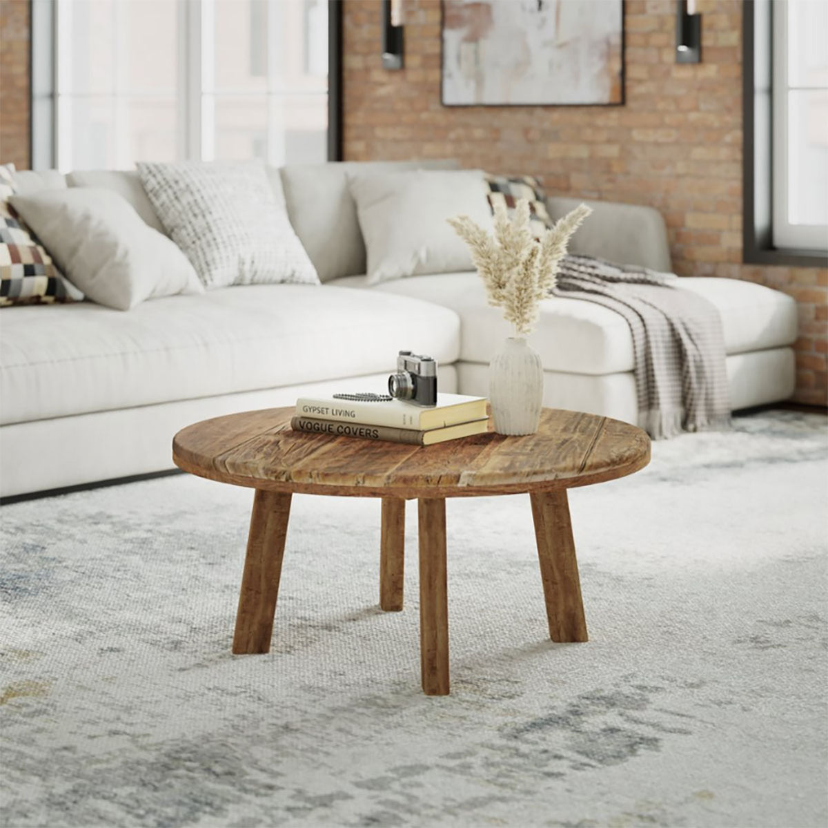 RECLAIMED  ROUND COFFEE TABLE