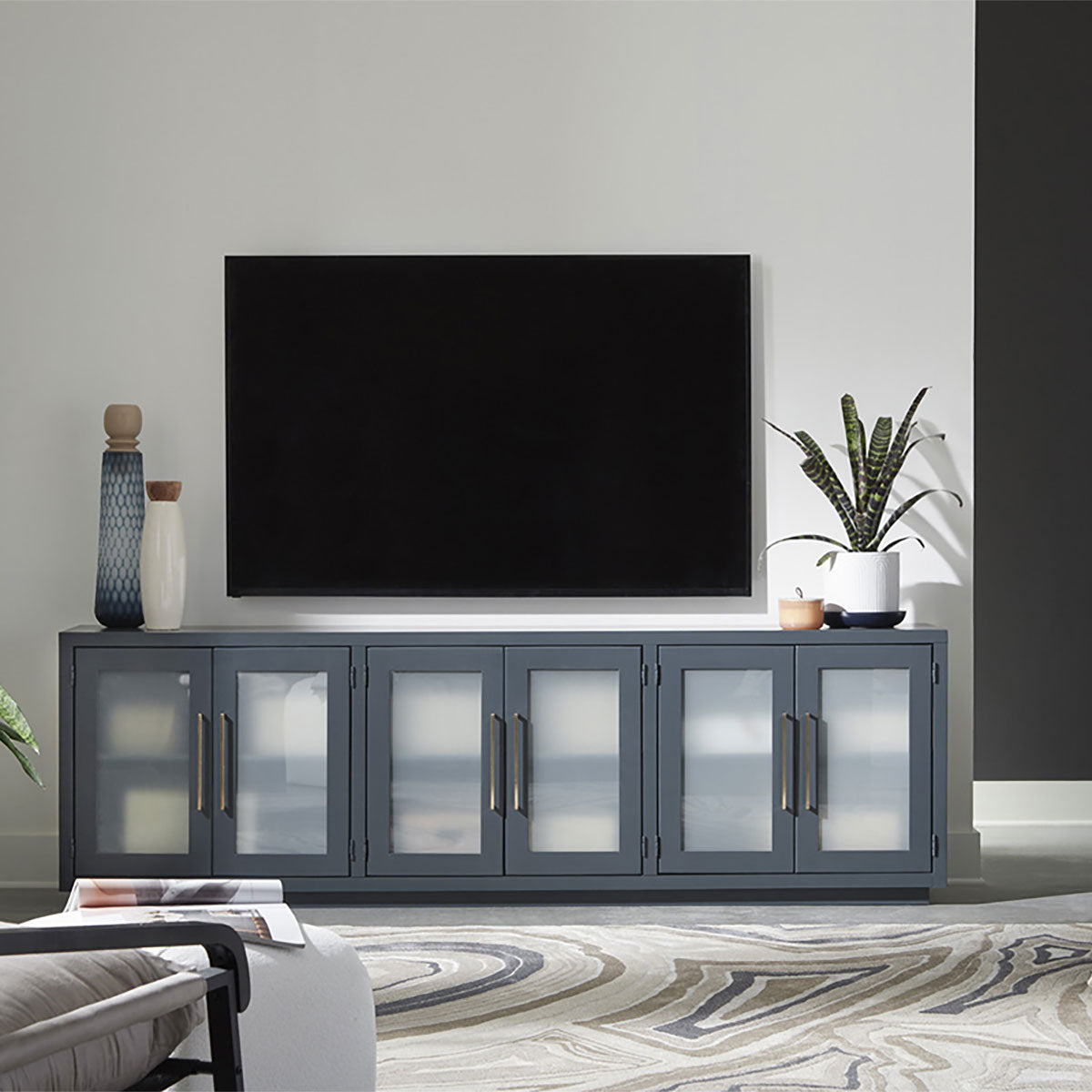 PERRY 97" CONSOLE IN BLUE