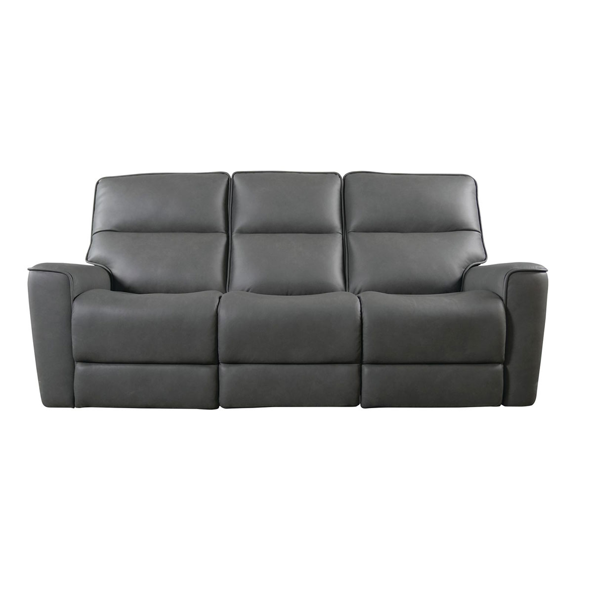 KENNETH GUNMETAL SOFA W/POWER HEADREST