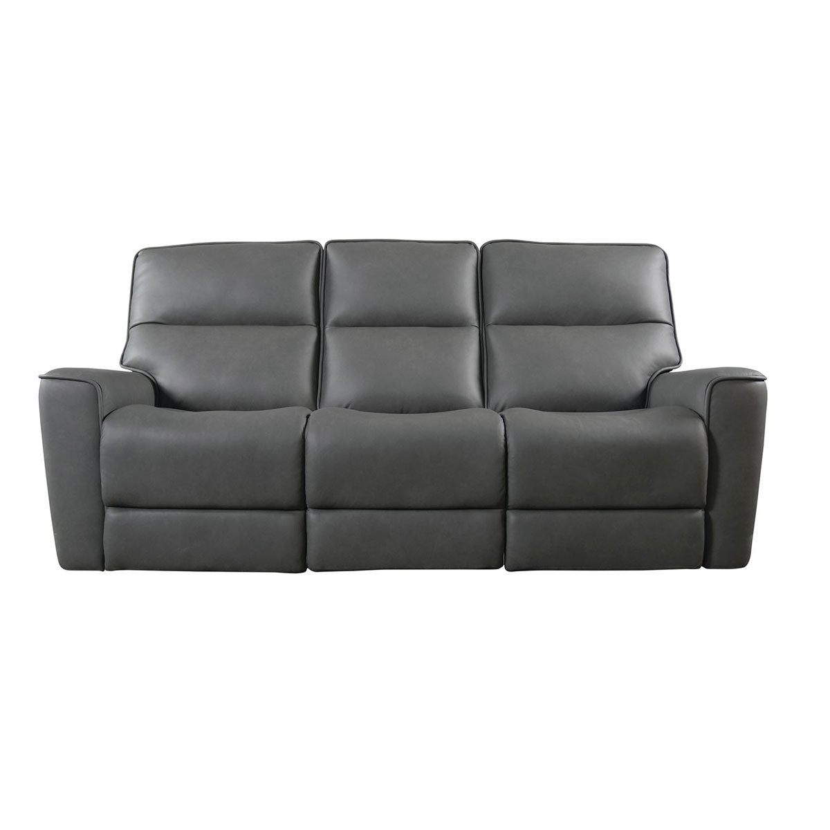 KENNETH GUNMETAL SOFA W/POWER HEADREST