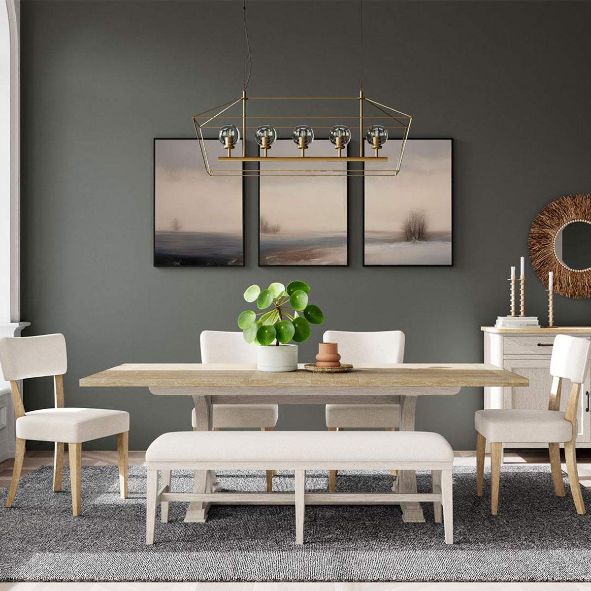 GLENDALE 58" UPHOLSTERED BENCH