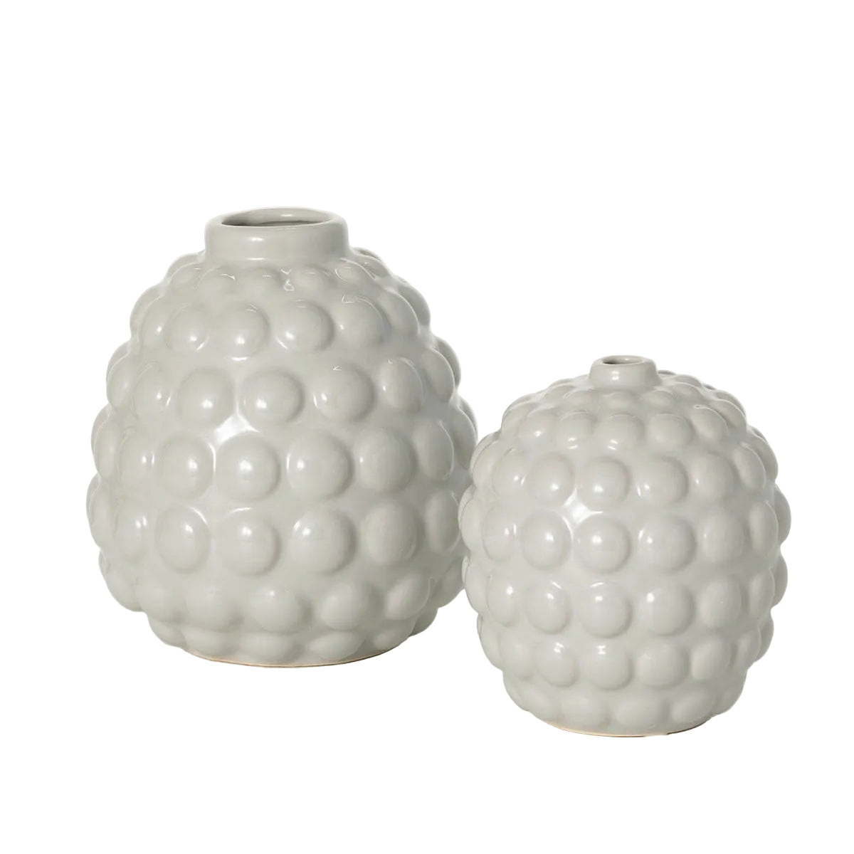 White S/2 Ceramic Bubble Vases