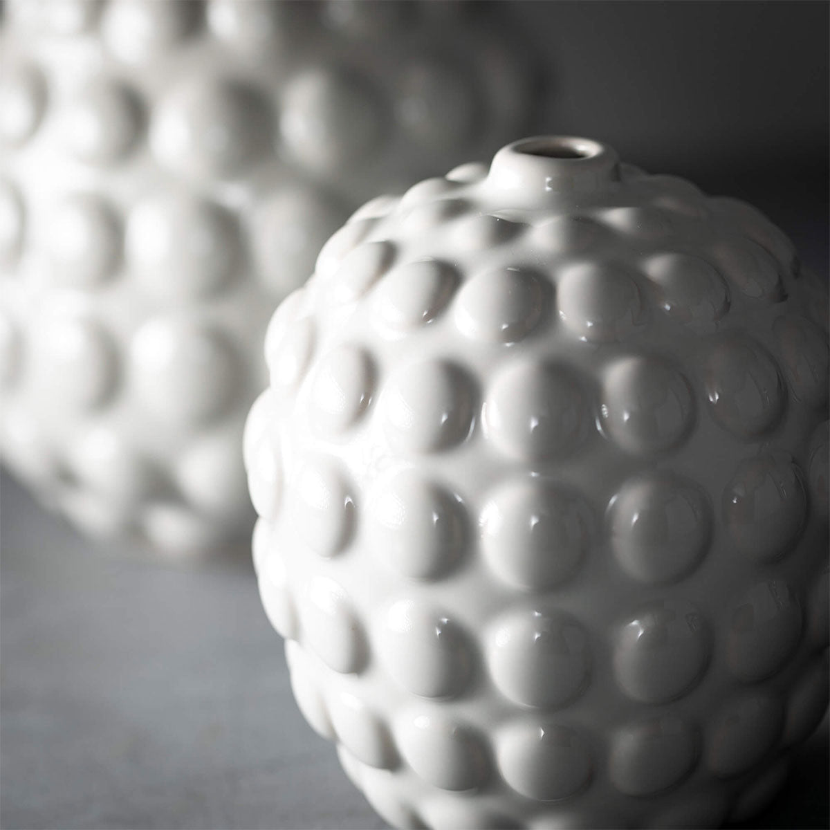 White S/2 Ceramic Bubble Vases