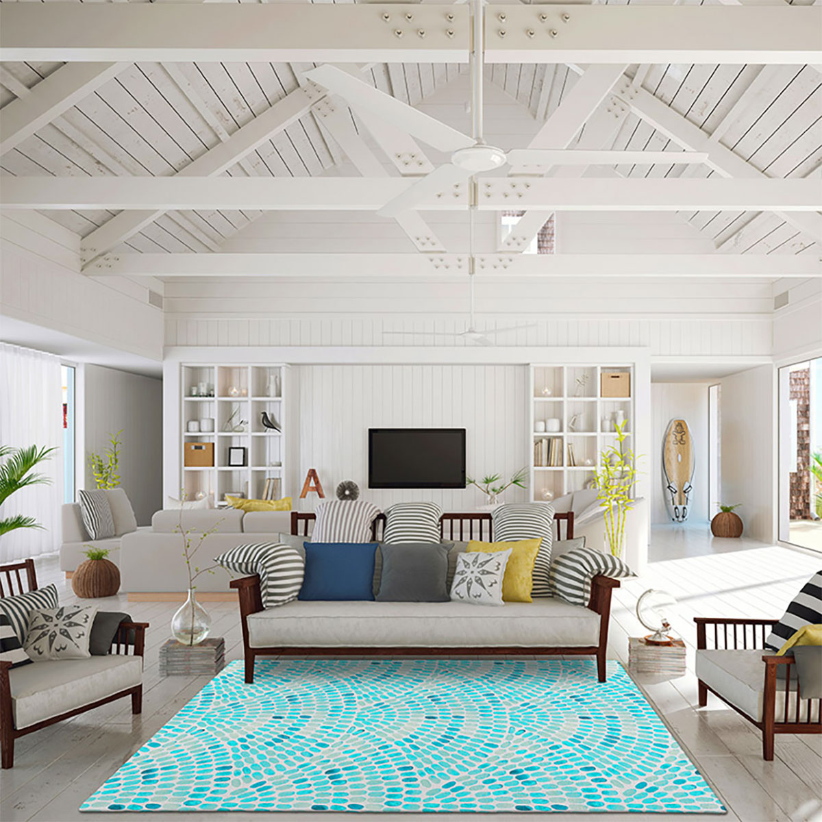 SEABREEZE 7 TEAL 8X10 RUG