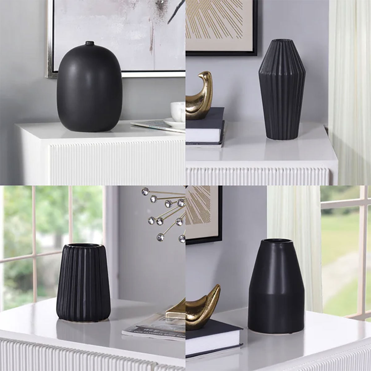 Dann Foley Black Ceramic Vases