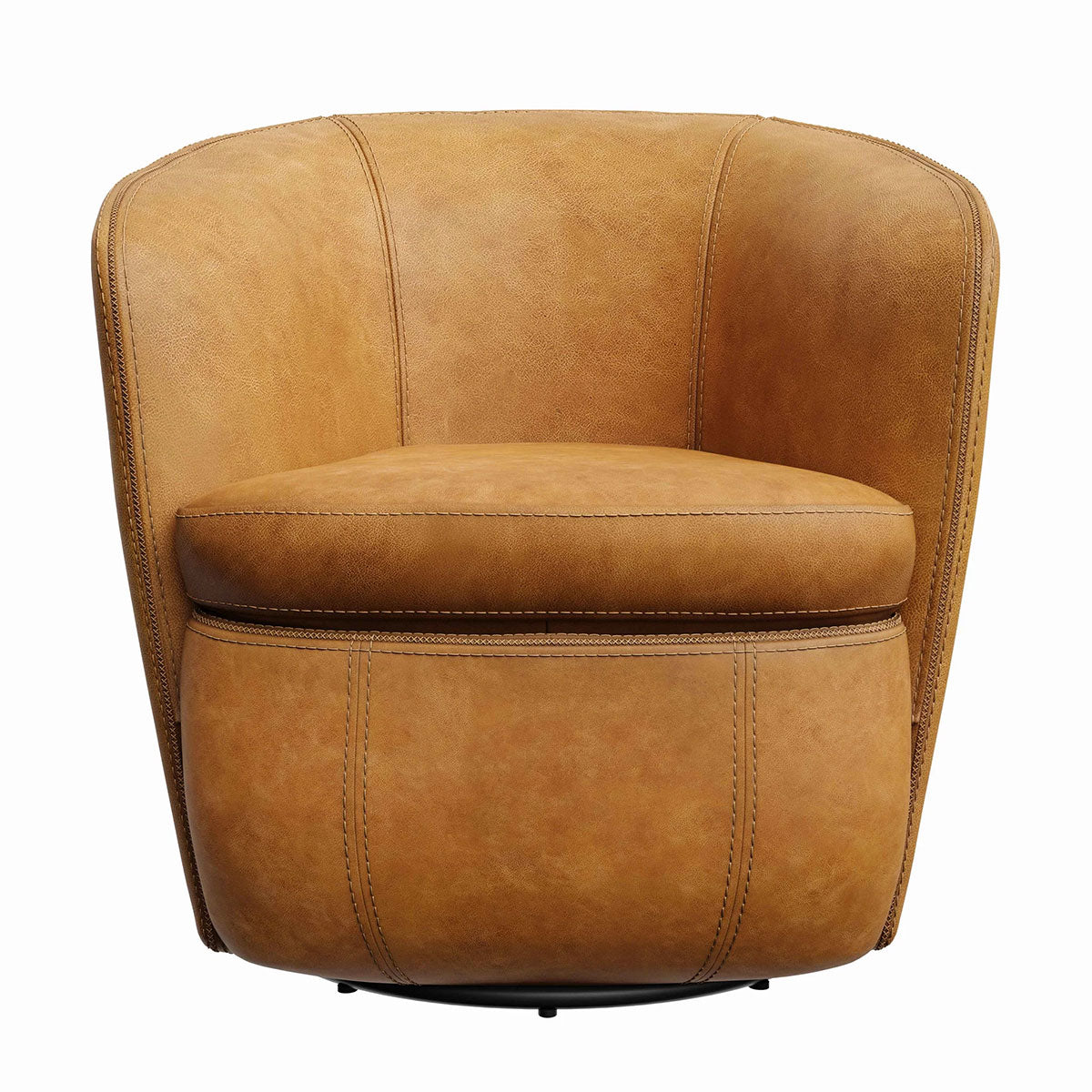 BAROLO CARAMEL LEATHER SWIVEL CHAIR