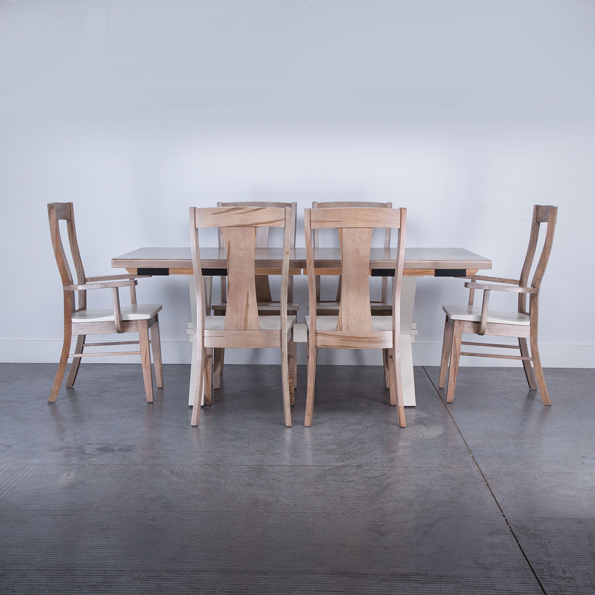 CROSSBUCK EXT 7PC MAPLE DINING