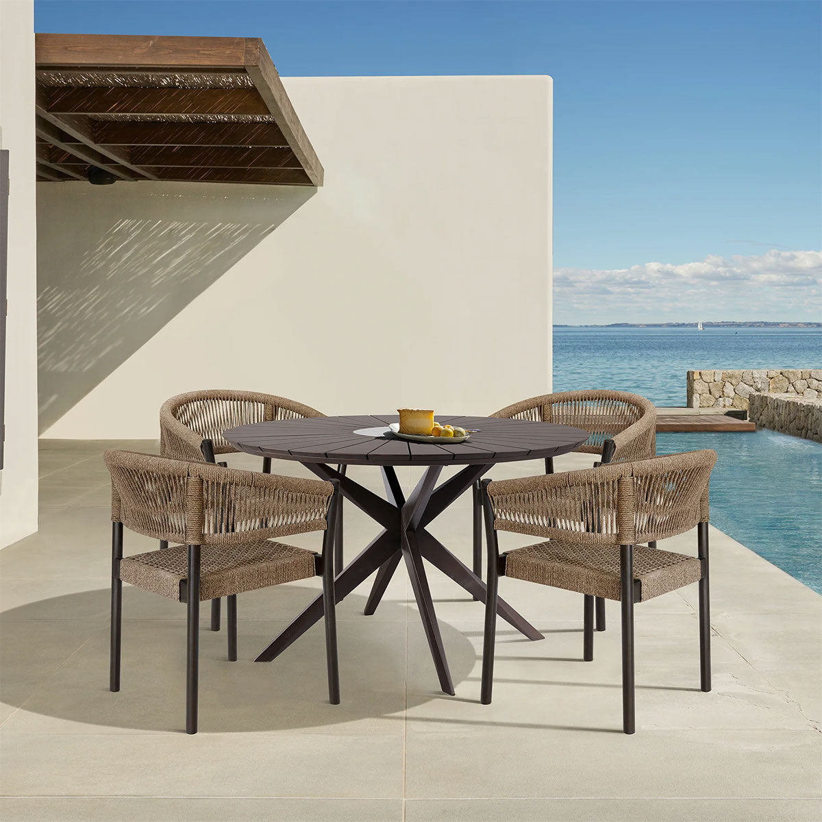 DORIS OUTDOOR CHAIR PAIR IN TRUFFLE