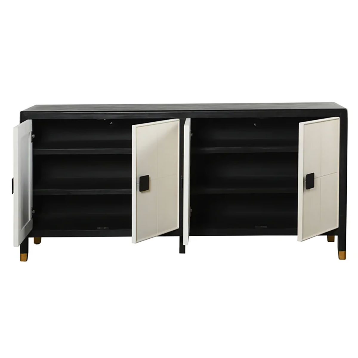 BLACK AND WHITE FOUR DOOR SIDEBOARD