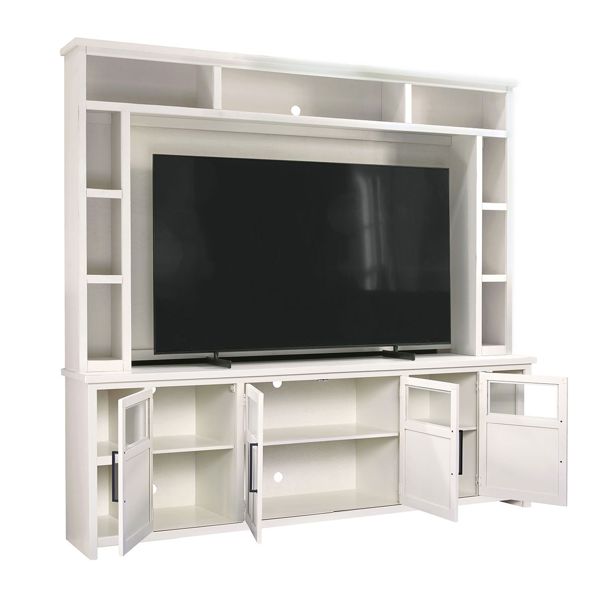 SHAKER 98" WHITE CONSOLE W/HUTCH