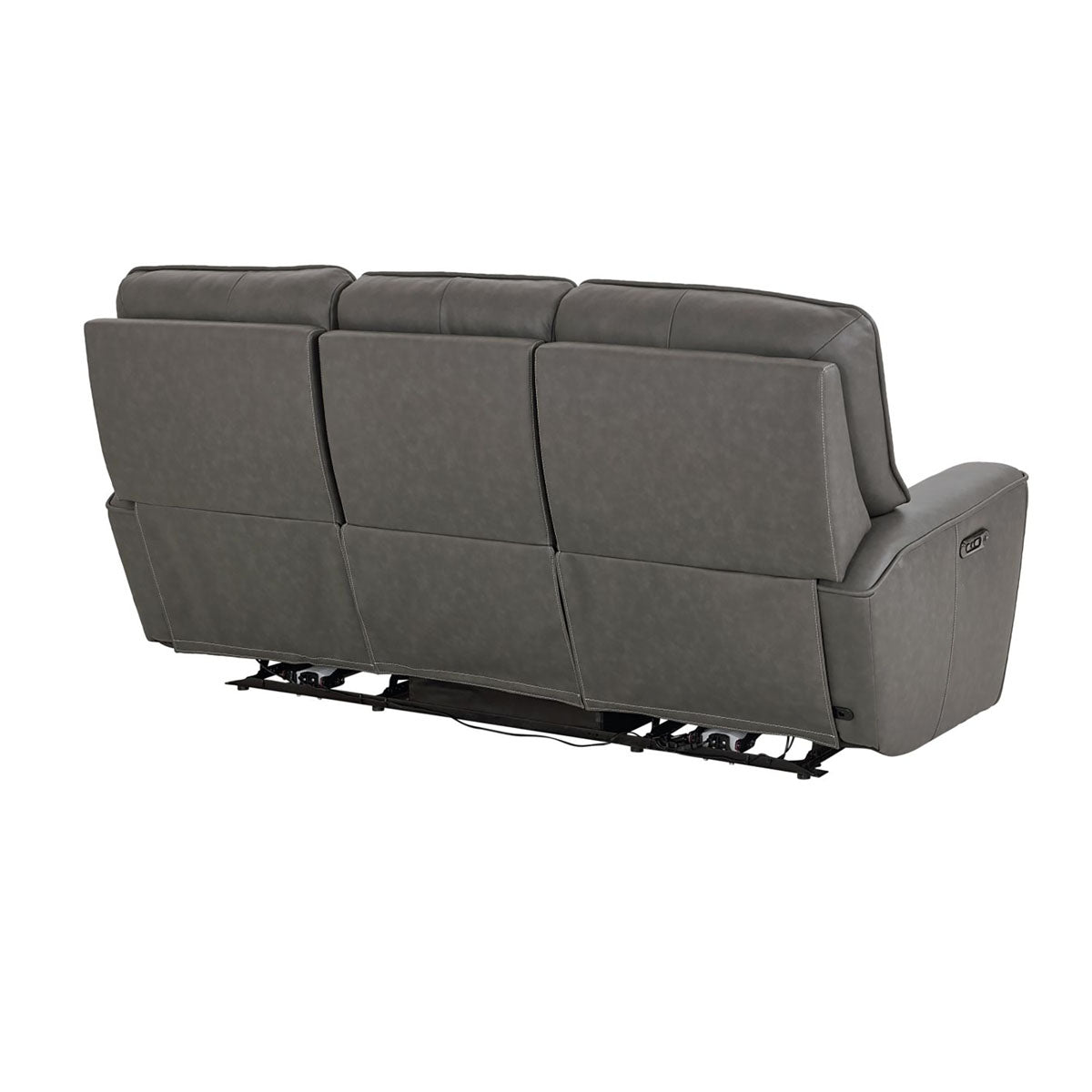 KENNETH GUNMETAL SOFA W/POWER HEADREST