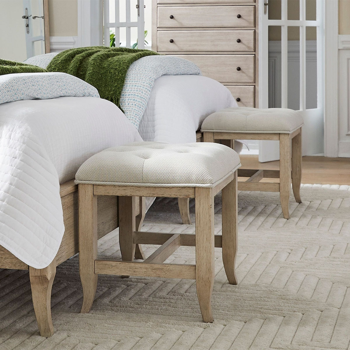 Provence Linen Bench