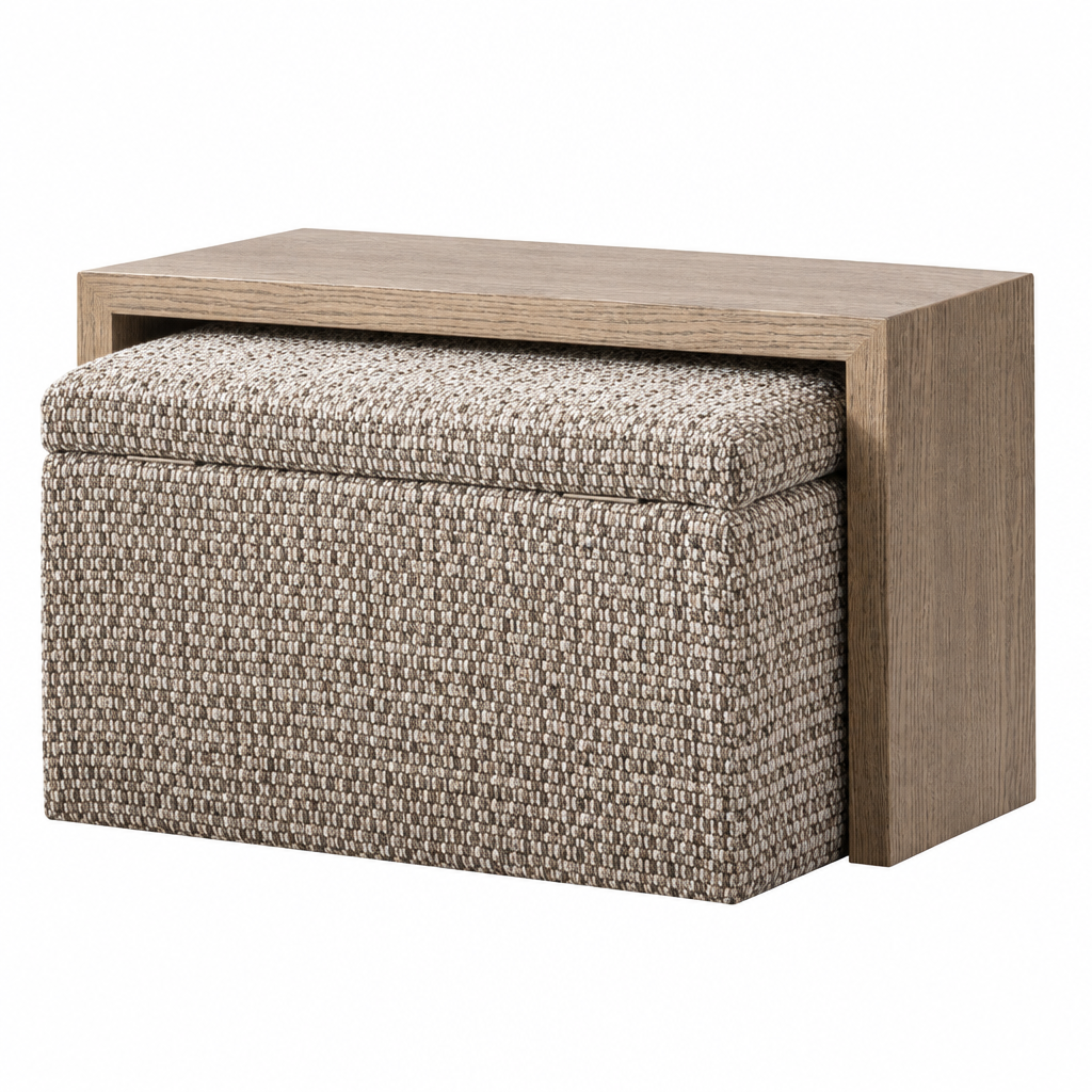 SOLANA 35" SQUARE OTTO W/ WOOD OVERLAY