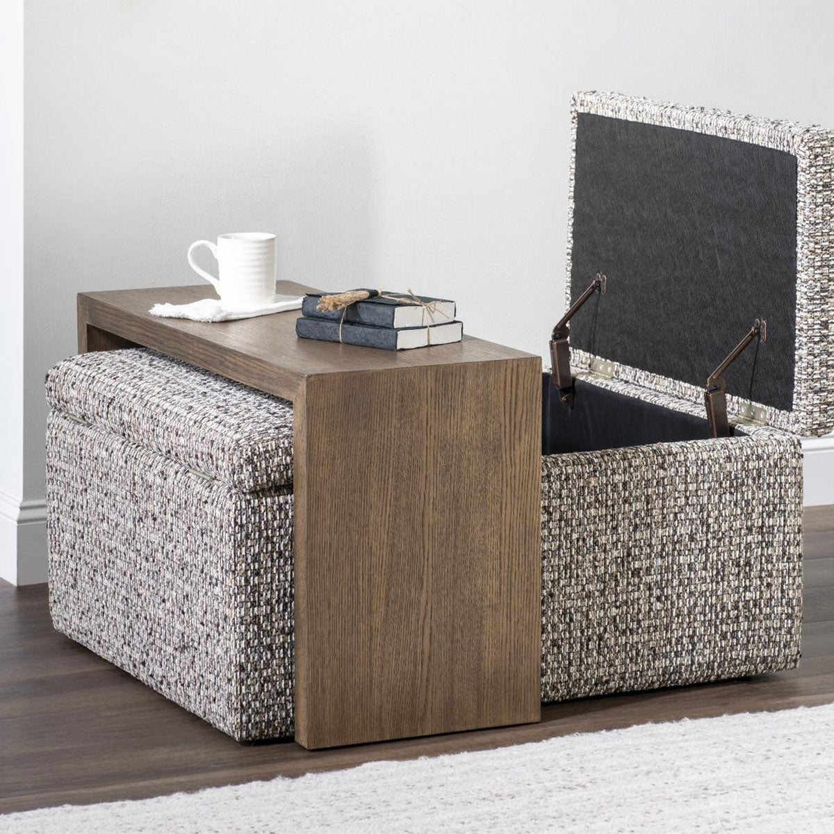 SOLANA 35" SQUARE OTTO W/ WOOD OVERLAY