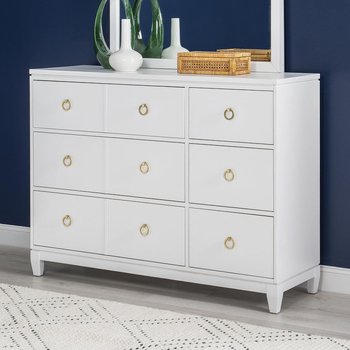 SUMMERLAND WHITE 6DR TALL DRESSER