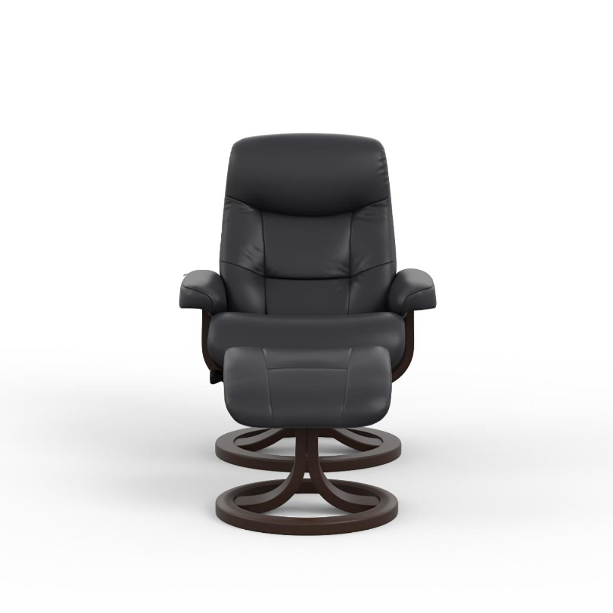 MULDAL R QS SMALL RECLINER W/ OTTOMAN IN NAVY