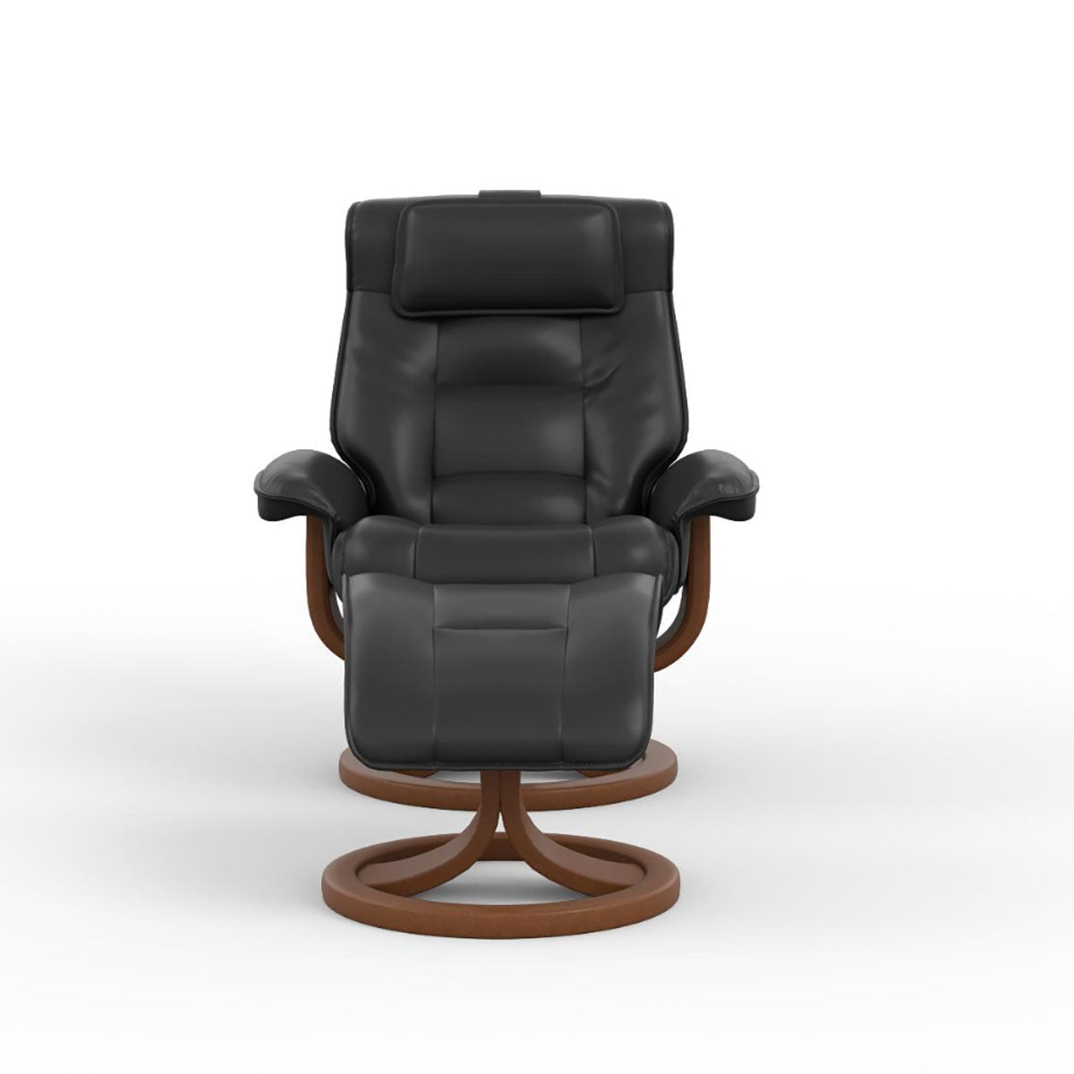 MUSTANG R QS LARGE RECLINER & OTTOMAN BLACK