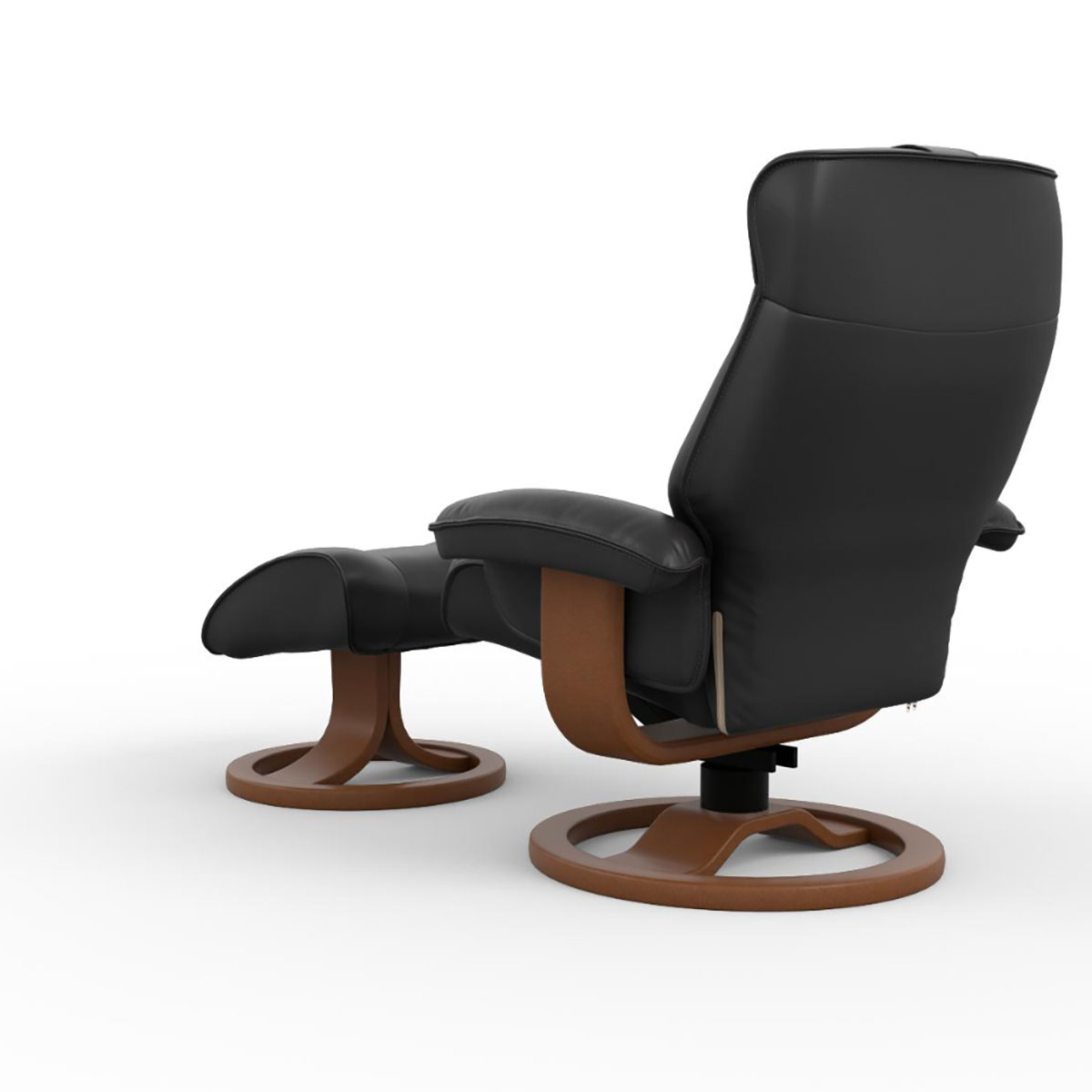 MUSTANG R QS LARGE RECLINER & OTTOMAN BLACK