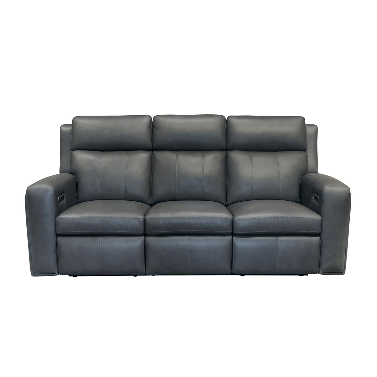 WYATT GUNMETAL SOFA W/ POWER HEADREST & LUMBAR